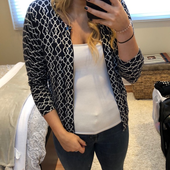 Merona Sweaters - Navy Blue Patterned Cardigan ⚫️